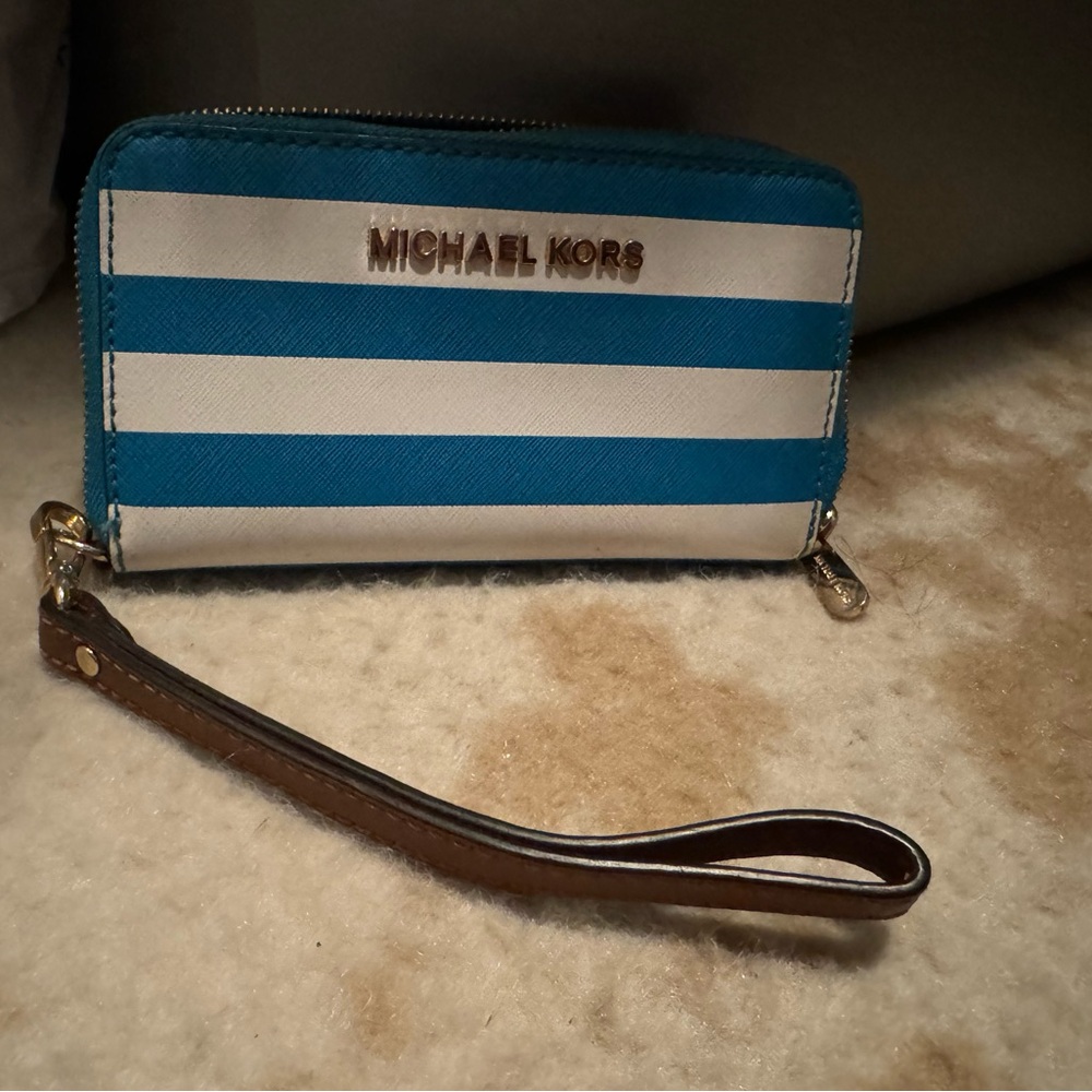 Striped Michael Kors wallet/wristlet